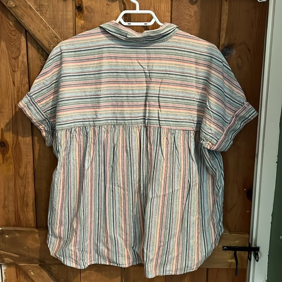 Multi-Colour Linen-Style Blouse - Picture 4 of 6